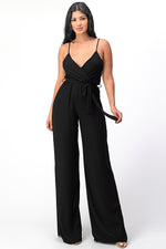 Spaghetti Strap Tie Waist Jumpsuit