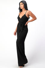 Spaghetti Strap Tie Waist Jumpsuit