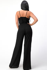 Spaghetti Strap Tie Waist Jumpsuit