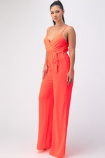 Spaghetti Strap Tie Waist Jumpsuit