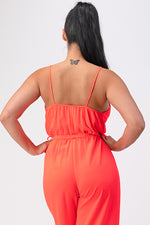 Spaghetti Strap Tie Waist Jumpsuit