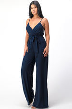 Spaghetti Strap Tie Waist Jumpsuit