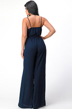 Spaghetti Strap Tie Waist Jumpsuit