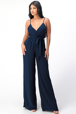 Spaghetti Strap Tie Waist Jumpsuit