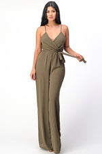 Spaghetti Strap Tie Waist Jumpsuit