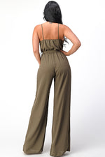 Spaghetti Strap Tie Waist Jumpsuit