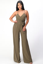 Spaghetti Strap Tie Waist Jumpsuit