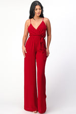 Spaghetti Strap Tie Waist Jumpsuit