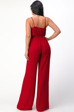 Spaghetti Strap Tie Waist Jumpsuit