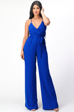 Spaghetti Strap Tie Waist Jumpsuit