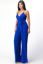 Spaghetti Strap Tie Waist Jumpsuit