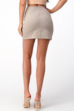 A-Line Button Detail Pencil Mini Skirts